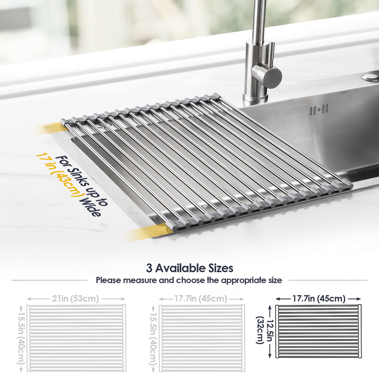 Tomorotec silicone edge anti-slip detail keeps the rack stable on the counter.