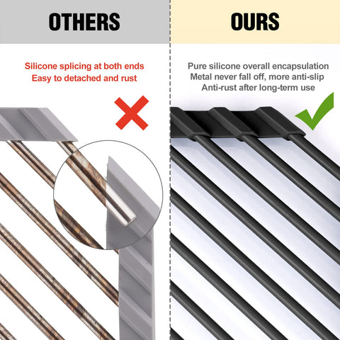 Tomorotec small triangle dish drainer folds compactly for tidy countertops.
