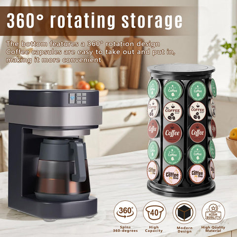 Tomshub fits standard K-Cup pods of varying heights securely.