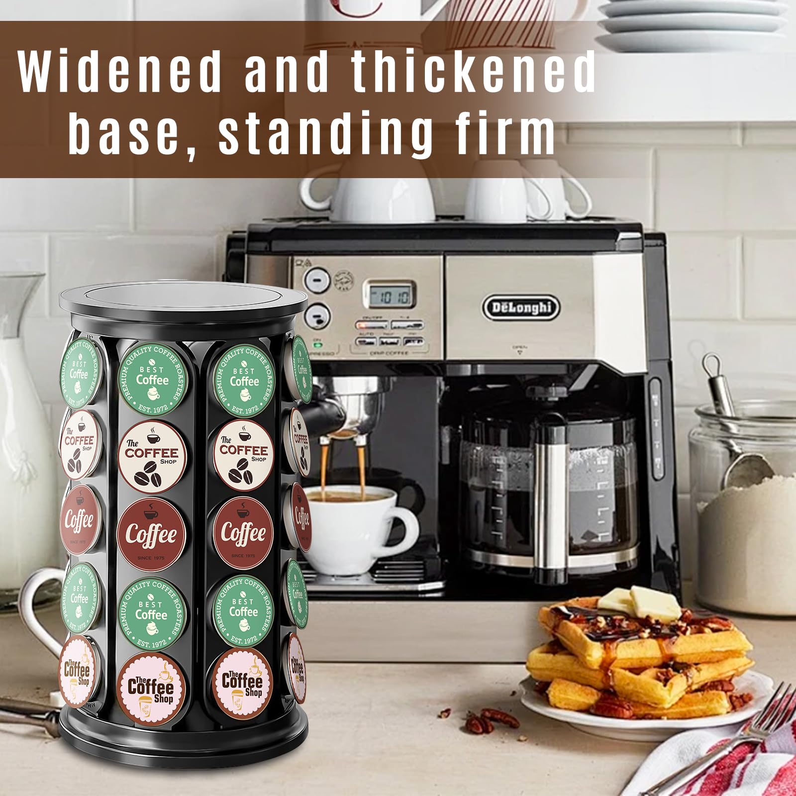 Tomshub K-Cup Carousel front view showing 40-pod storage.
