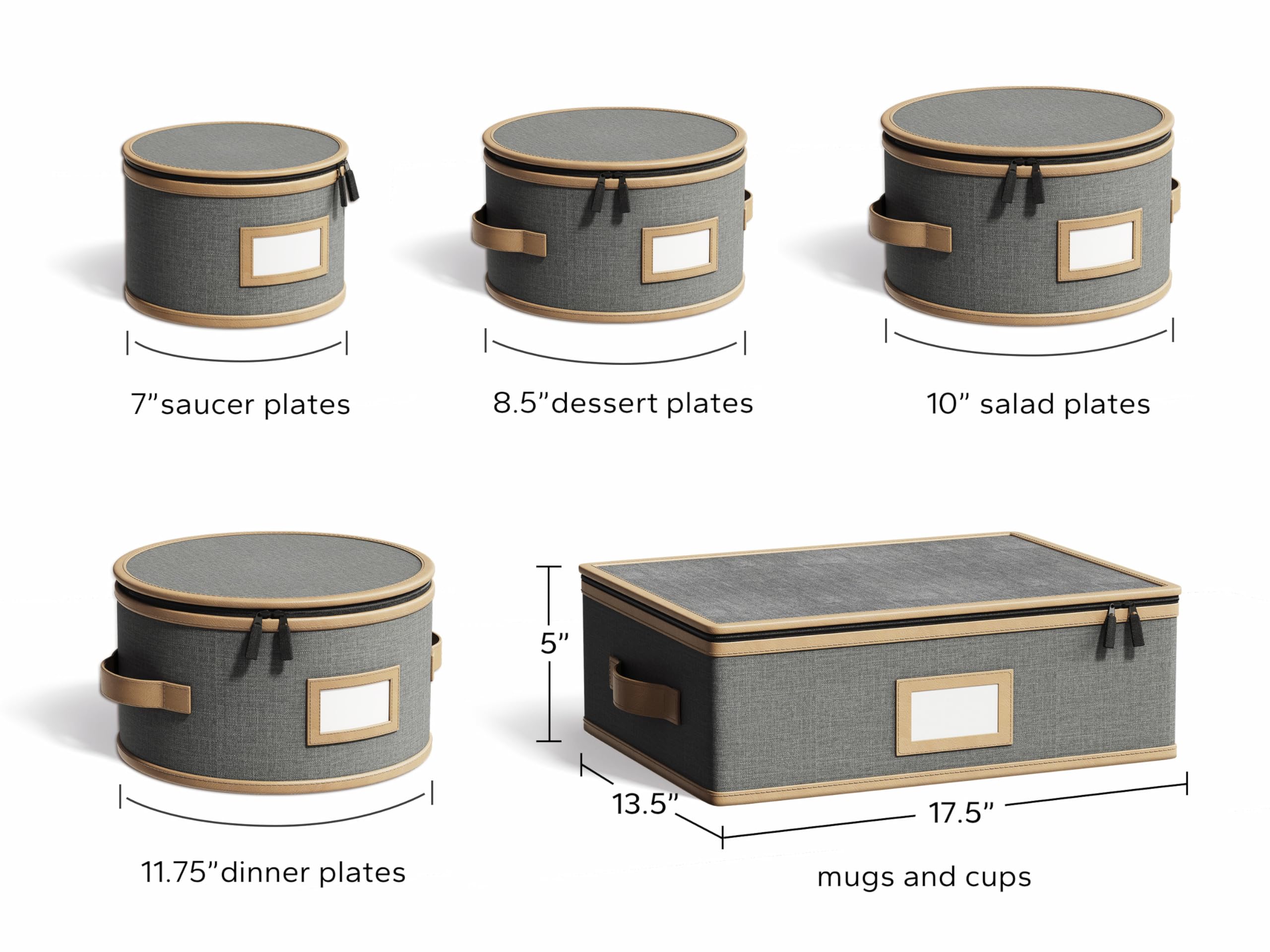 TomVista hard shell storage: padded interior cushions fragile dinnerware
