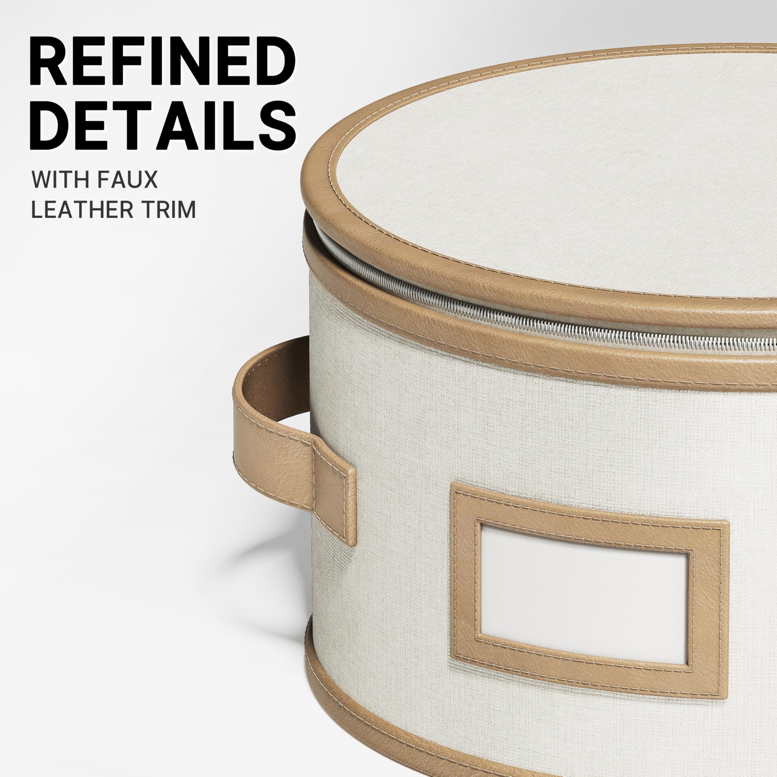 TomVista beige hard shell design blends with kitchen décor and protects items.