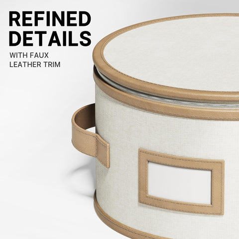 TomVista beige hard shell design blends with kitchen décor and protects items.