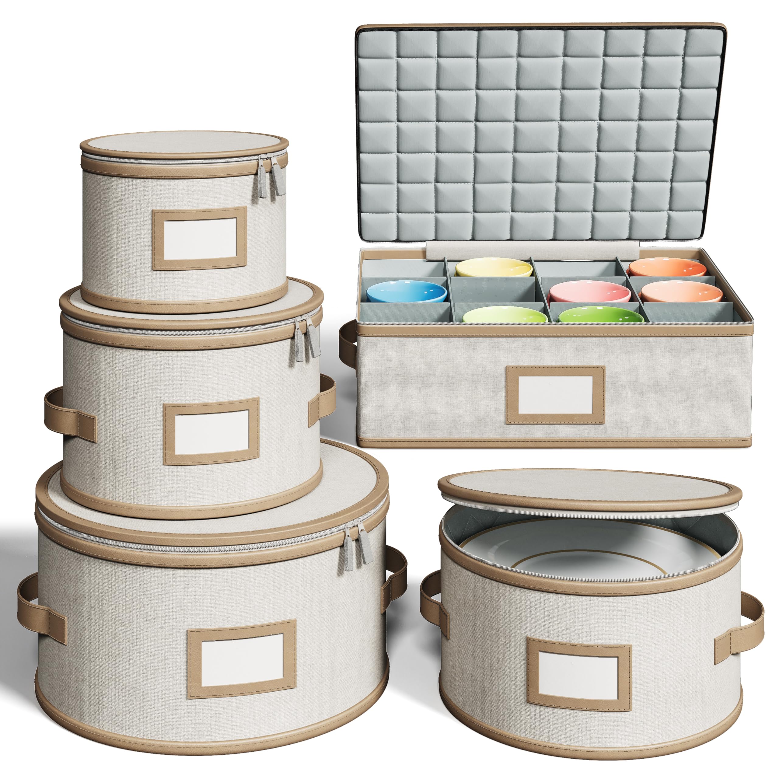 TomVista hard shell storage for dinner plates protects them during moves.