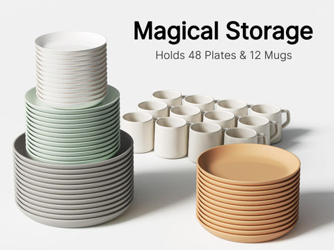 TomVista hard shell storage for salad plates keeps contents organized and visible.