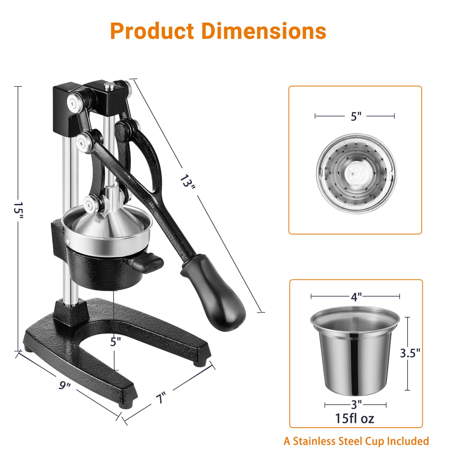 TONGCHANT detachable funnel and strainer makes cleanup quick and simple.