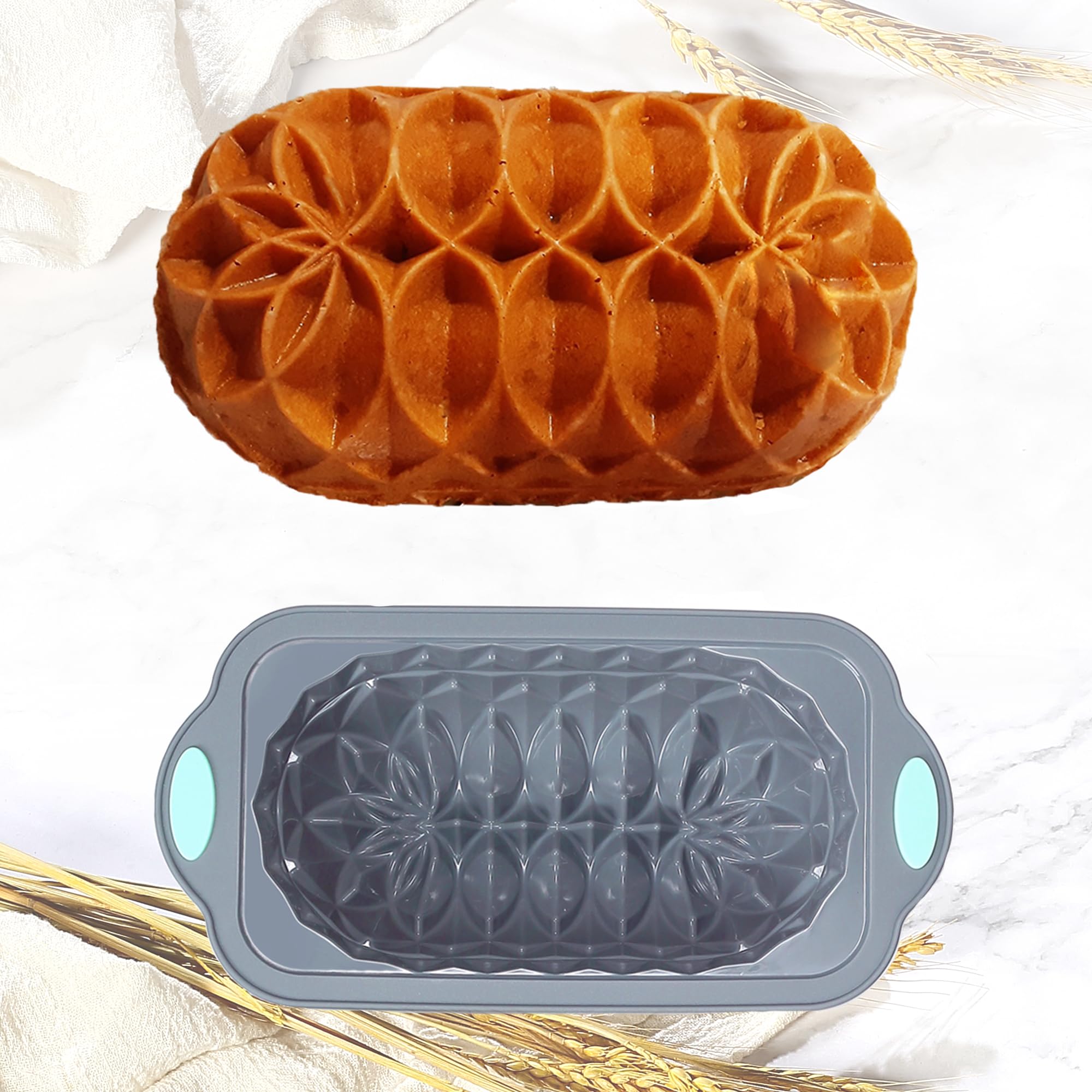 Tongjude 4-piece silicone loaf pan set, easy-release design for clean unmolding
