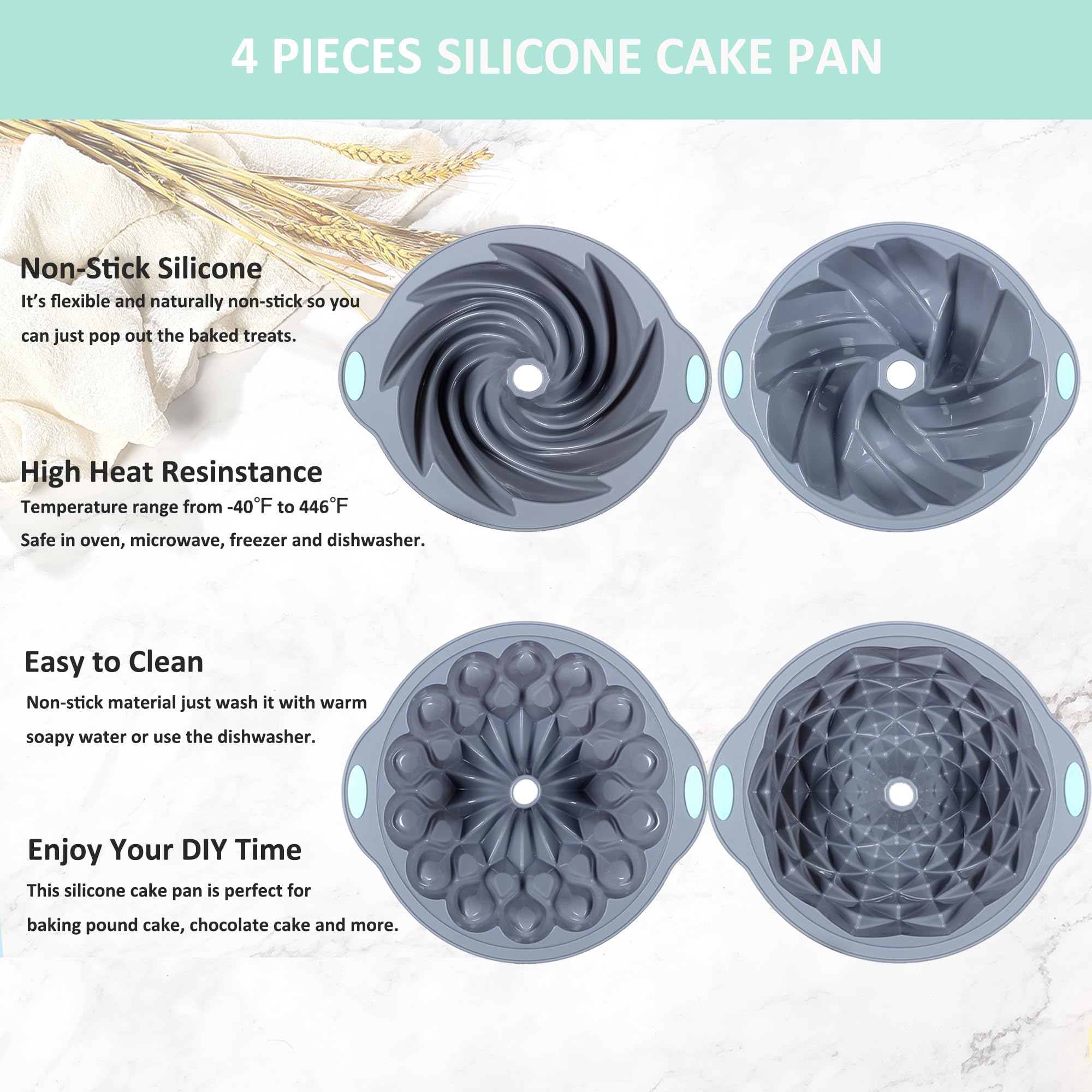 Tongjude silicone pans easy to clean with warm soapy water