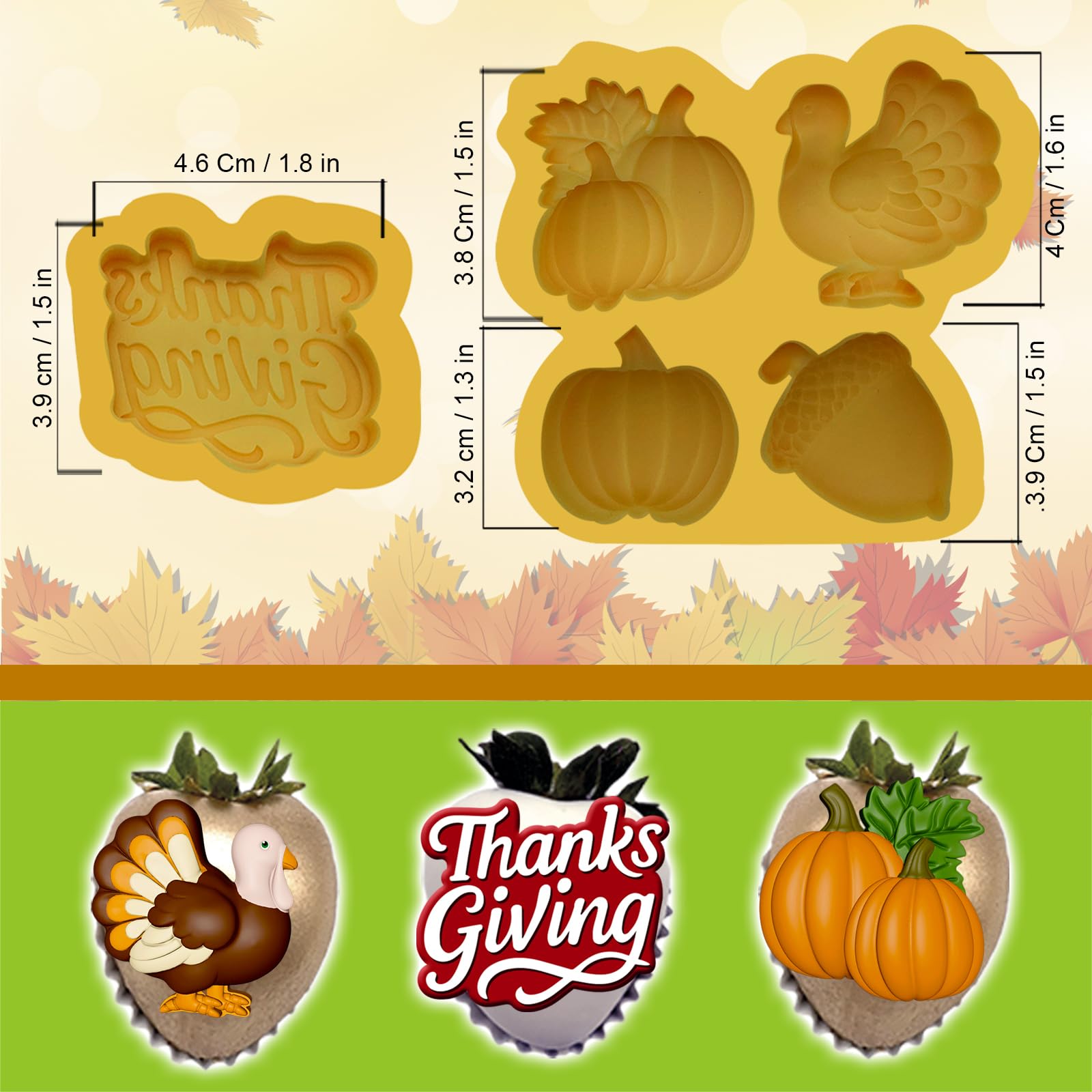 Toni Crafty 2 inch pumpkin mold creates standard cupcake toppers