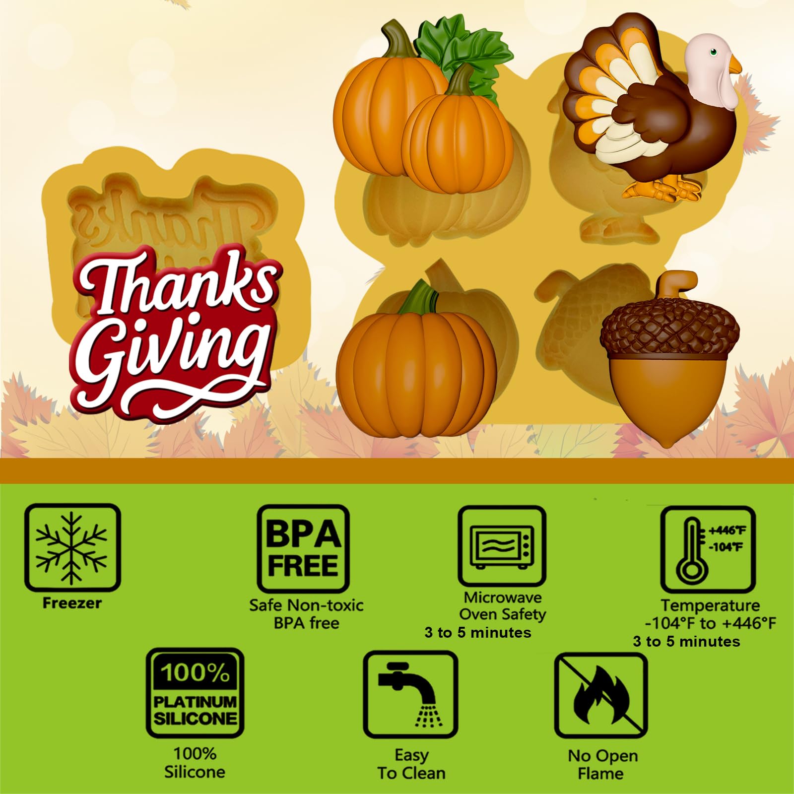 Toni Crafty autumn dessert mold perfect for cupcakes and toppers