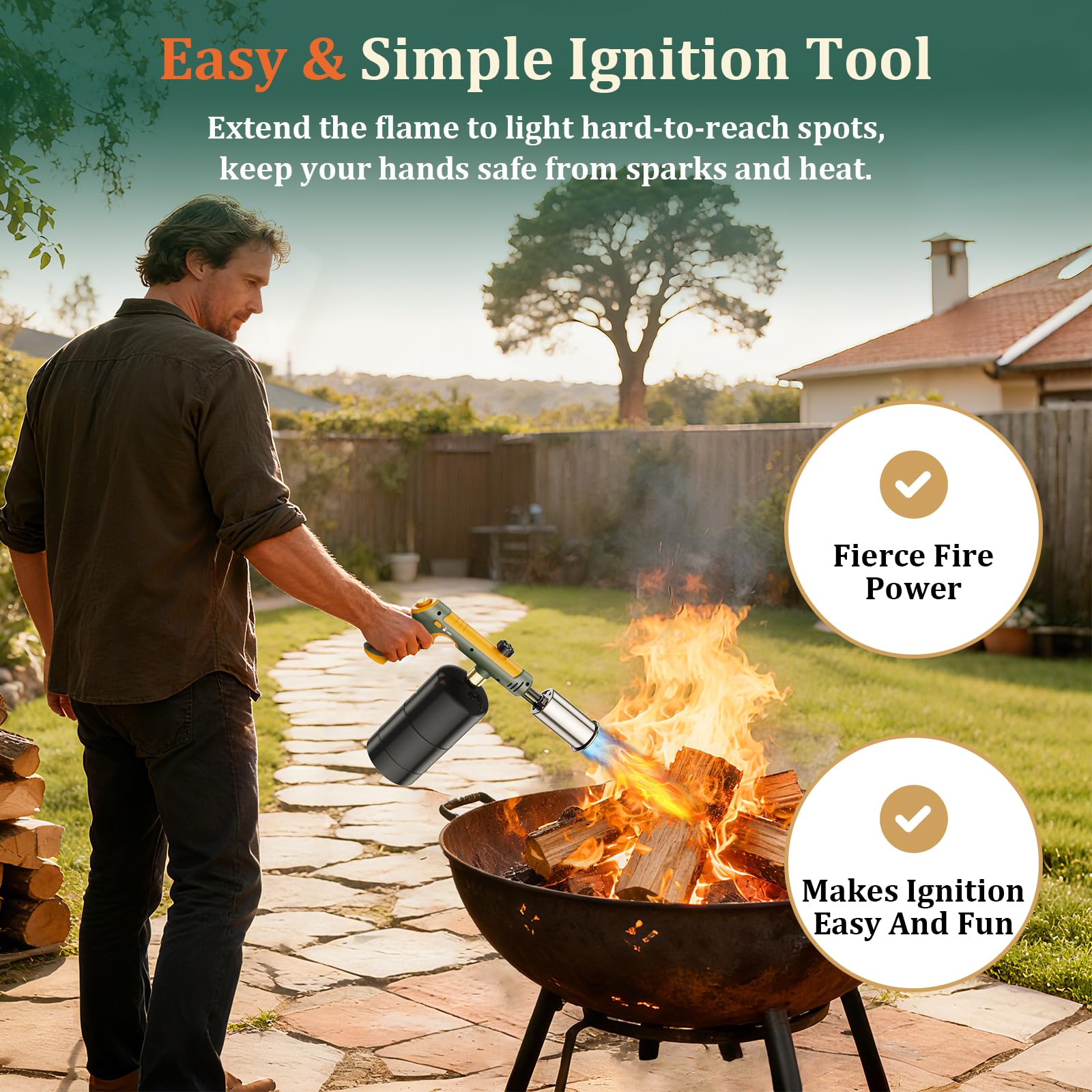 TONYFUL propane torch used to light charcoal efficiently
