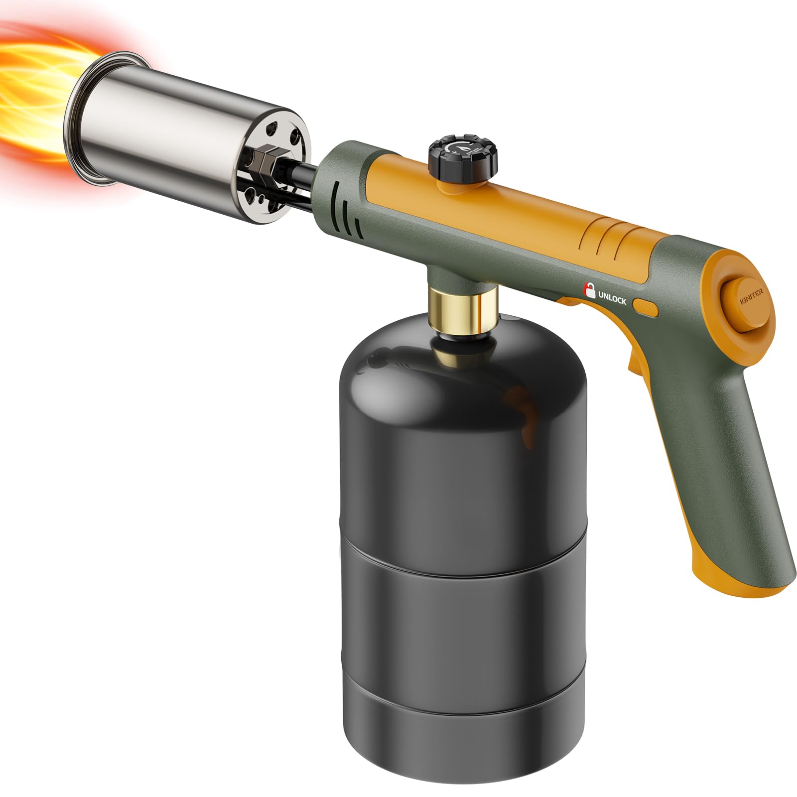 TONYFUL powerful propane torch with one-touch max flame for quick culinary searing