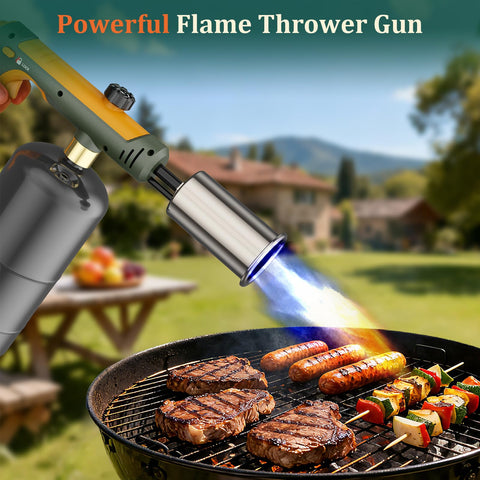 TONYFUL torch demonstrates weed burning in outdoor tasks