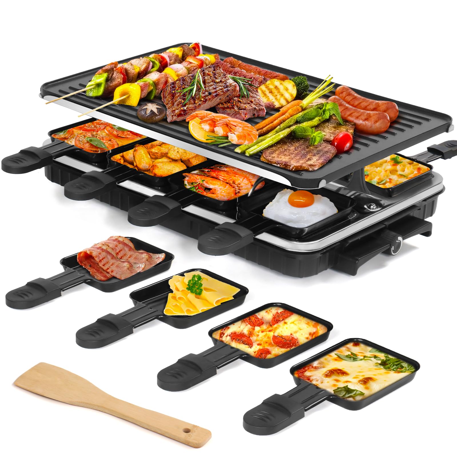 TONZE Raclette Table Grill showcasing 2-in-1 design for family meals
