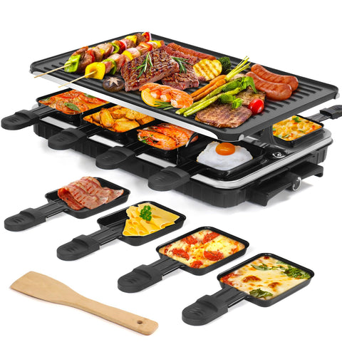 TONZE Raclette Table Grill showcasing 2-in-1 design for family meals