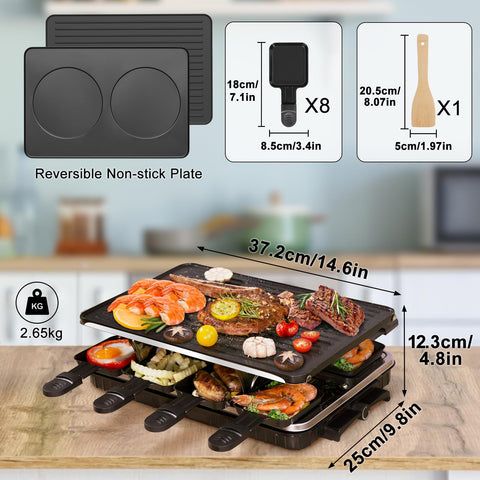 Compact TONZE Raclette Table Grill fits small tables for gatherings