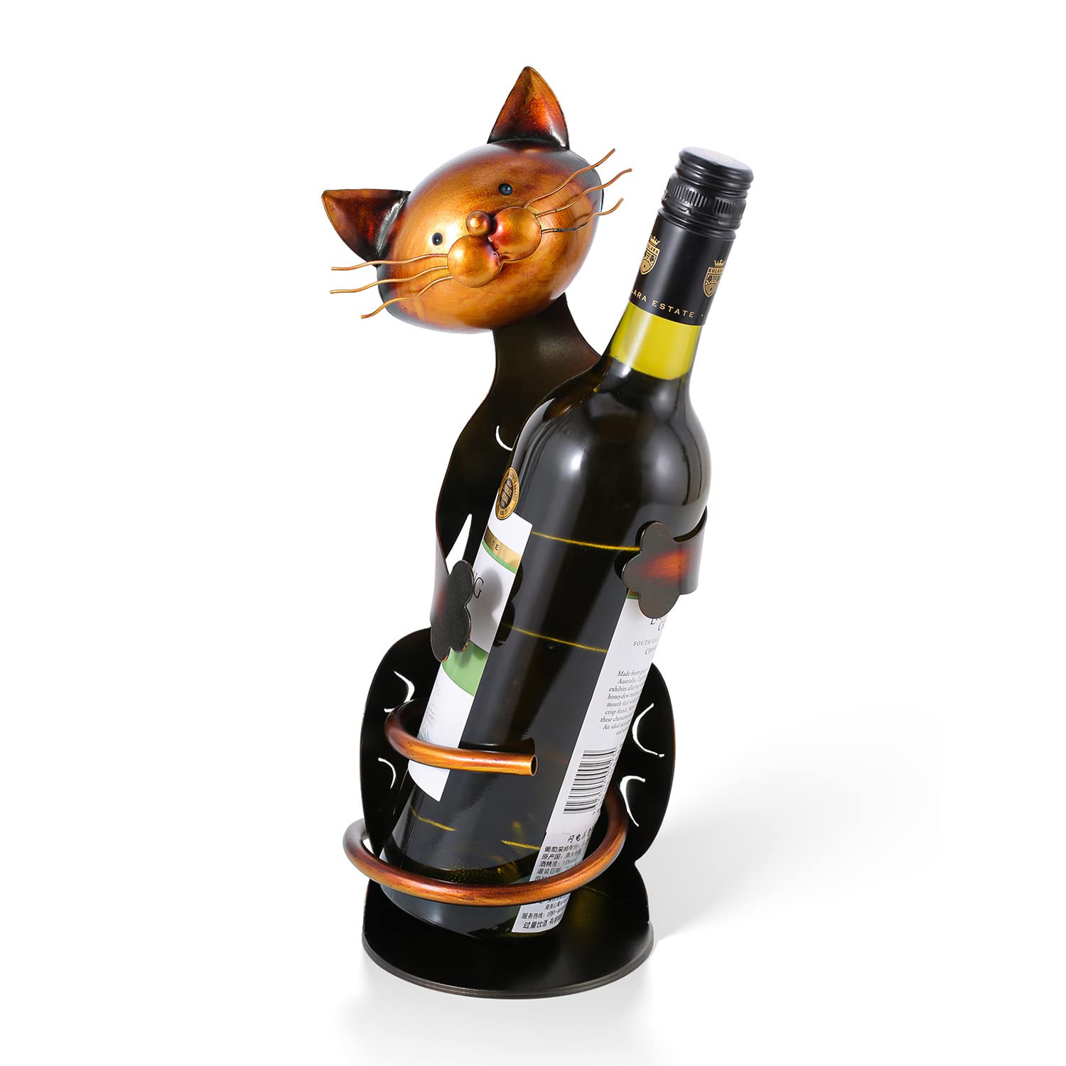 Tooarts cat-wine-rack front view showcases chic storage and decorative appeal.