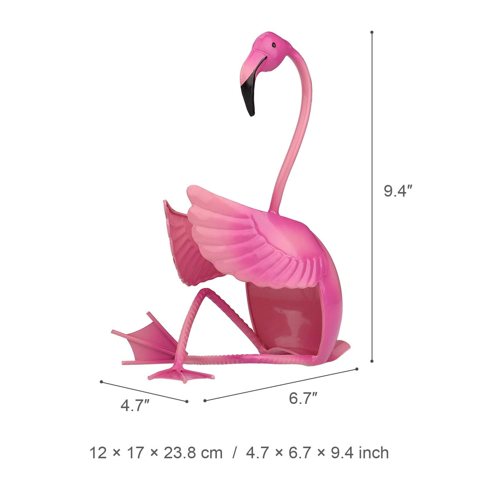 Tooarts flamingo metal decor doubles as chic kitchen accent.