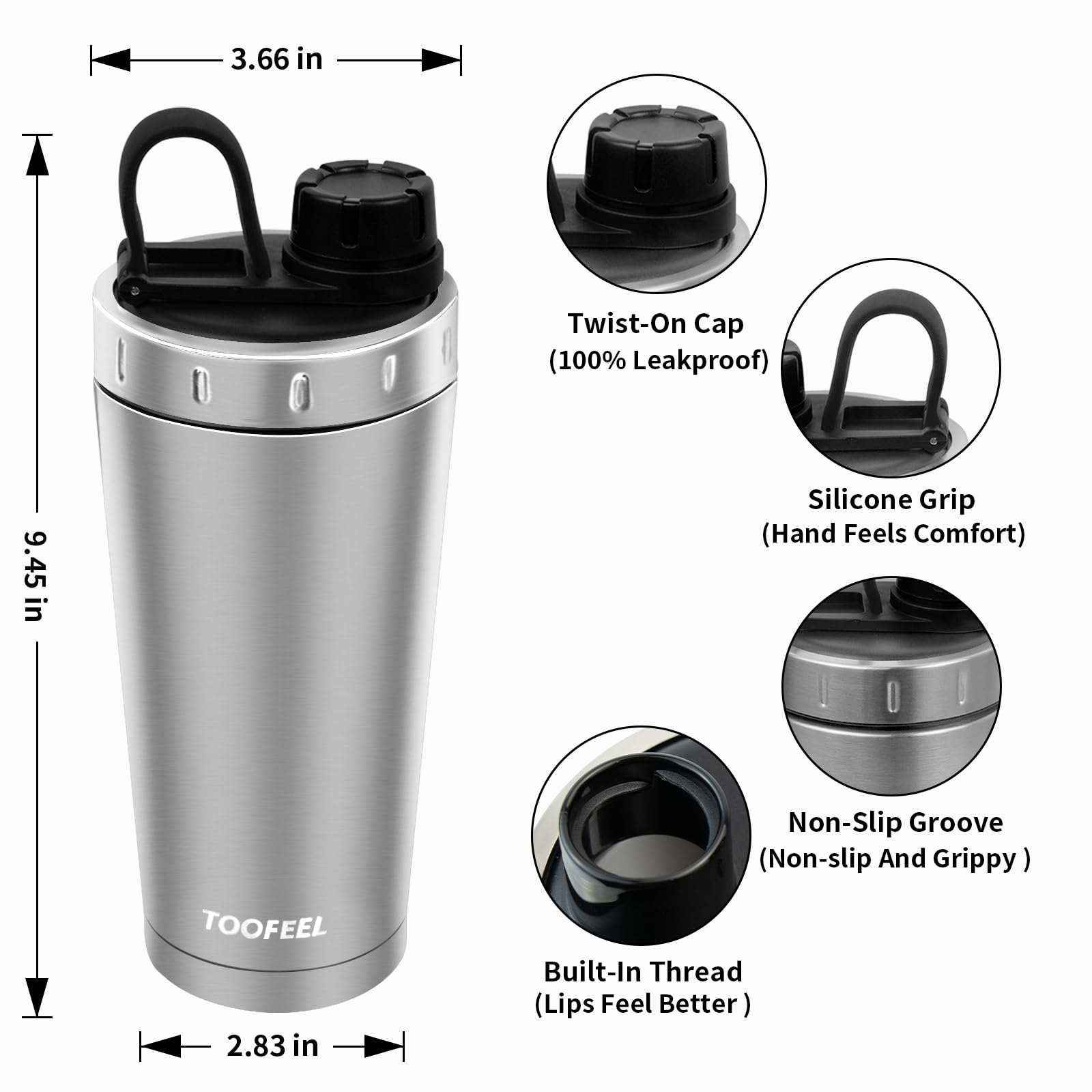 TOOFEEL shaker-ball plastic emphasizes quick mixing on the go.