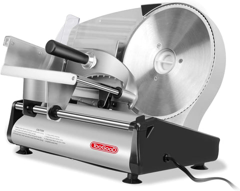 TOOGOOD electric meat slicer with 8.7-inch blade for precise home deli slices.