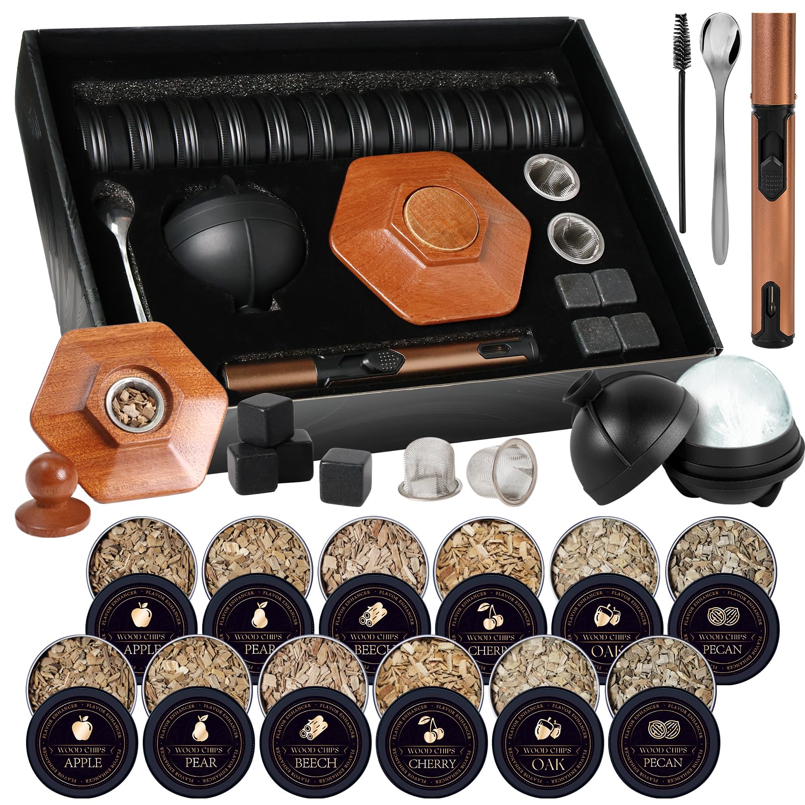 TOOKEBEEGO whiskey smoker kit with all components for elevating home cocktails.
