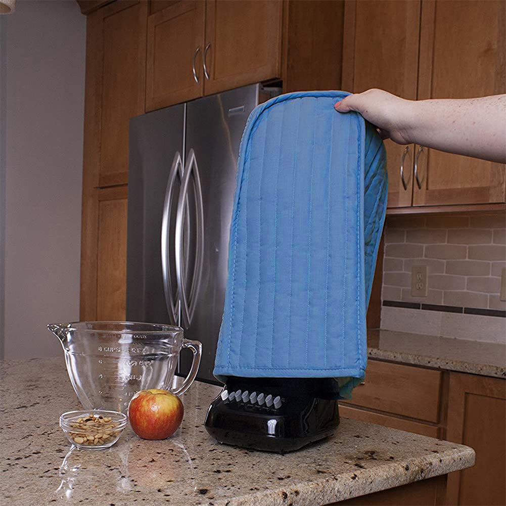 Durable polyester dust cover resists stains and splashes on blender