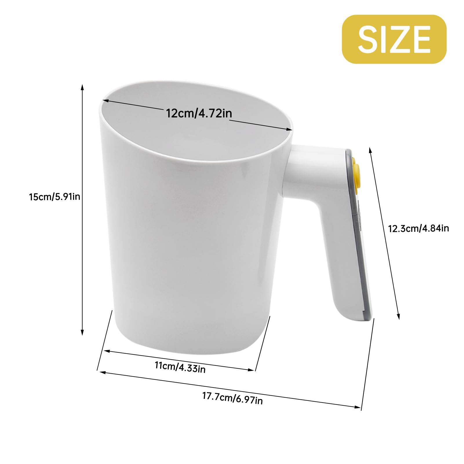Tookie electric sifter in use during baking for smooth batter.
