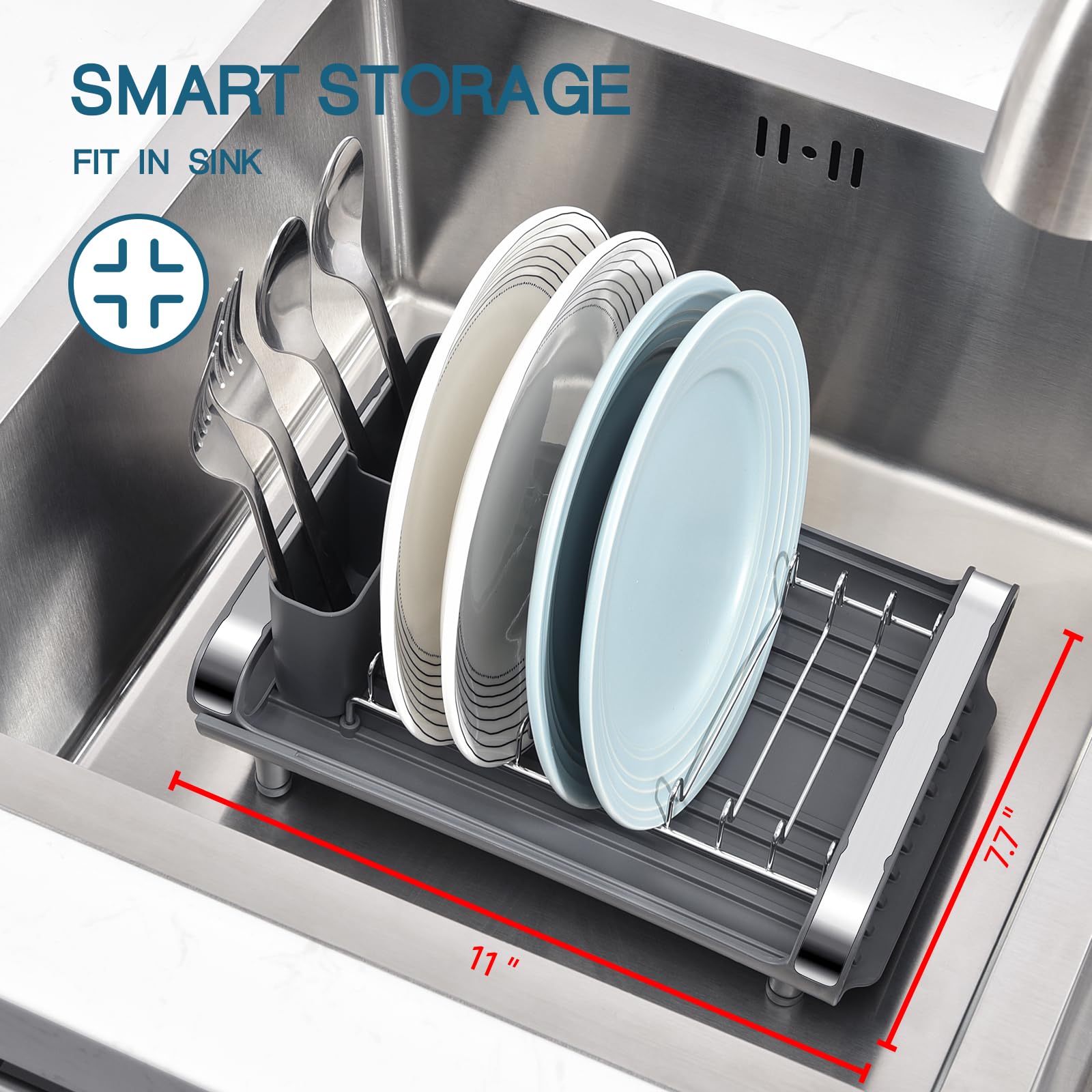 TOOLF stainless steel rack showing 9-plate capacity for small kitchens