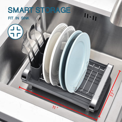 TOOLF stainless steel rack showing 9-plate capacity for small kitchens