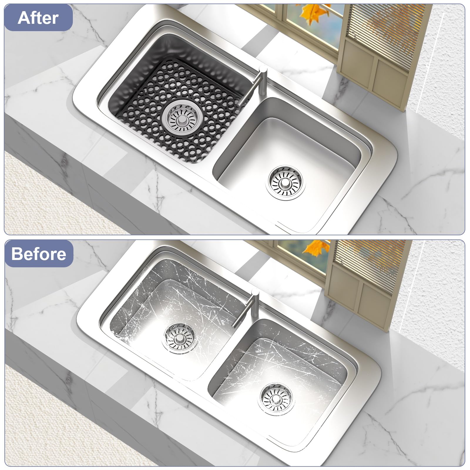 TOOVEM easy-clean silicone mat cleans with a wipe or dishwasher.