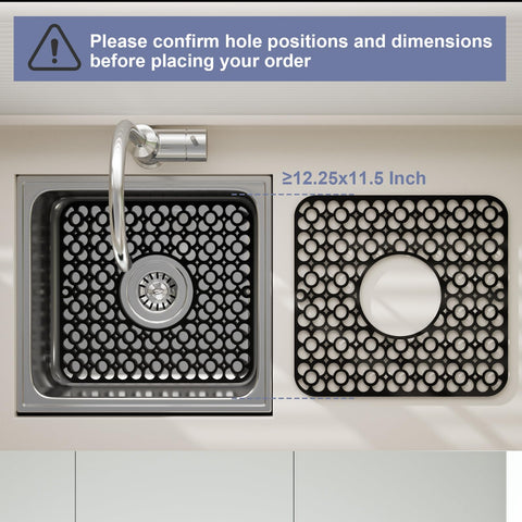 TOOVEM silicone sink mat shows raised feet for stable placement.
