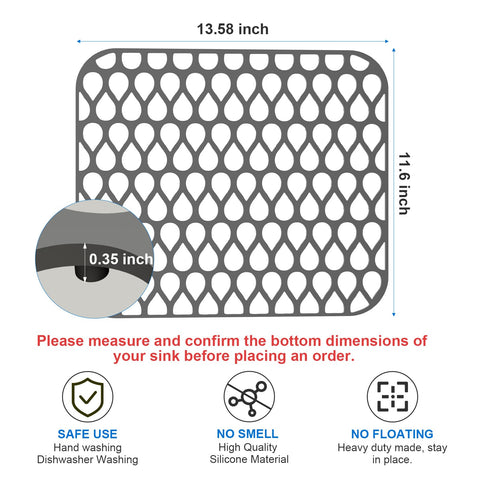TOOVEM silicone sink mat soft cushion protects delicate items.