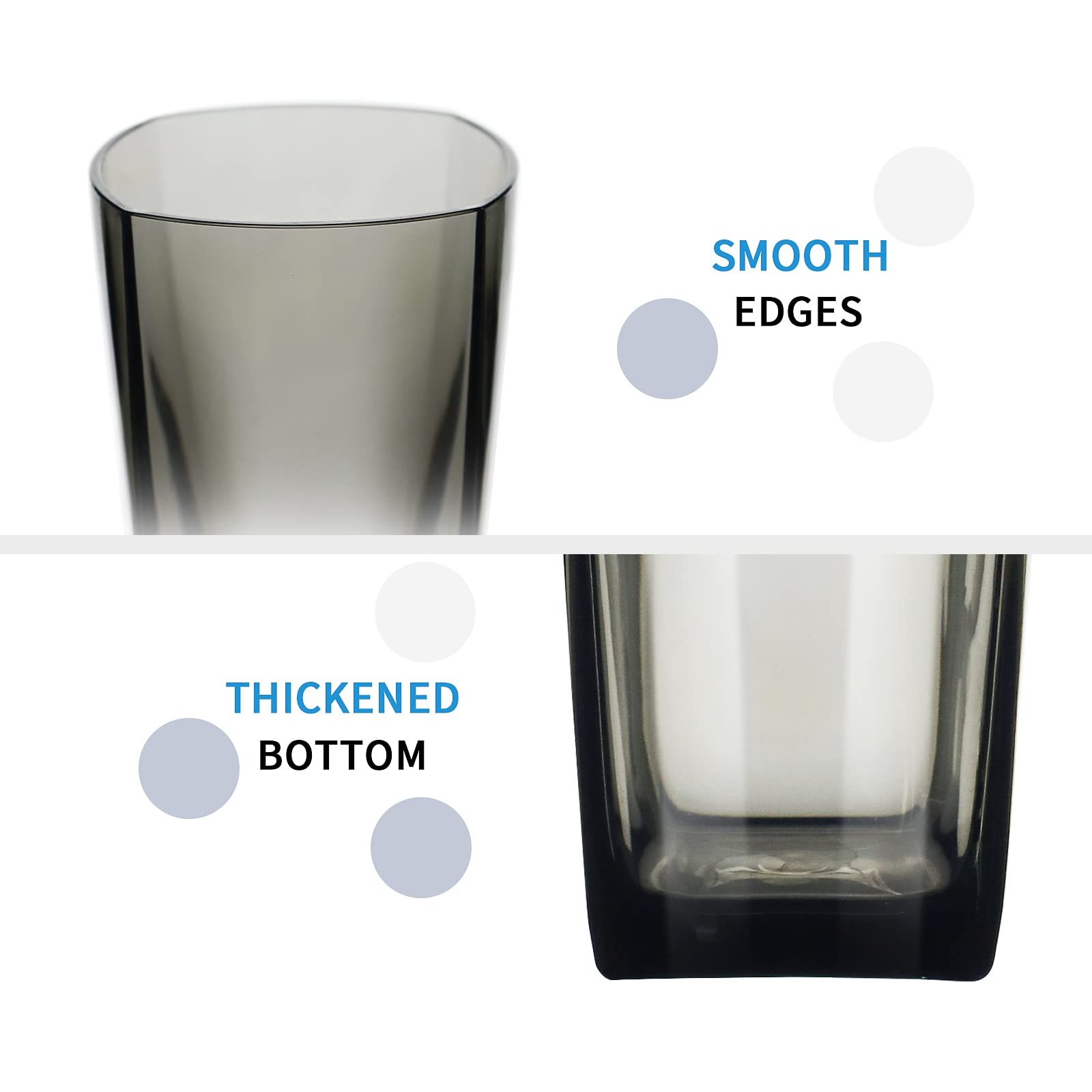 Top-spring six-pack gray tumblers, BPA-free for family-friendly beverage service.