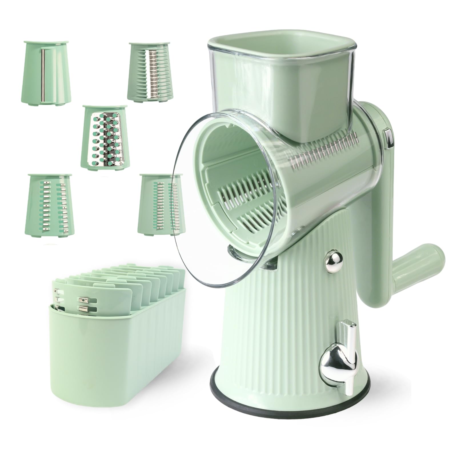 Topaa rotary cheese grater with handle for effortless shredding and slicing