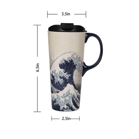 Topadorn 17 oz capacity illustration demonstrates generous serving size for coffee or tea.
