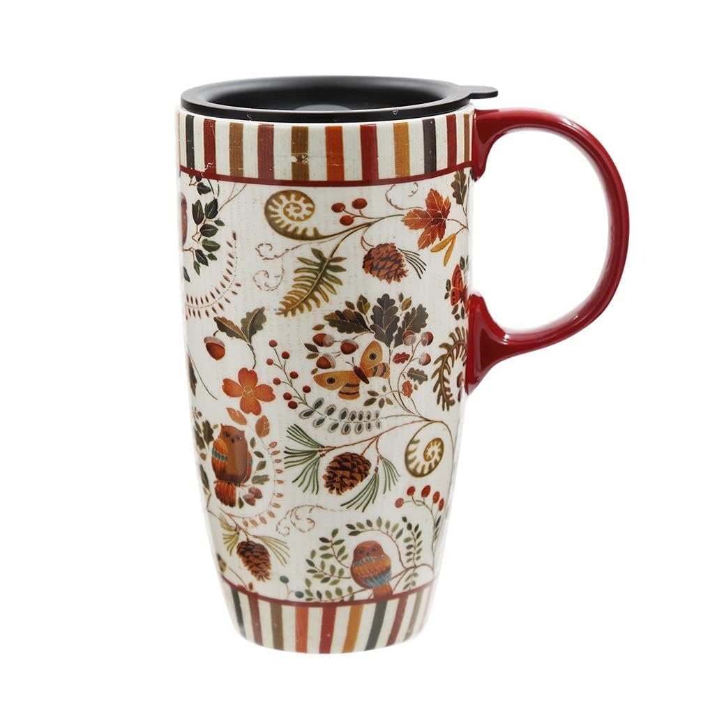 Topadorn 17 oz tall ceramic travel mug with sealed lid for spill-free on-the-go coffee.