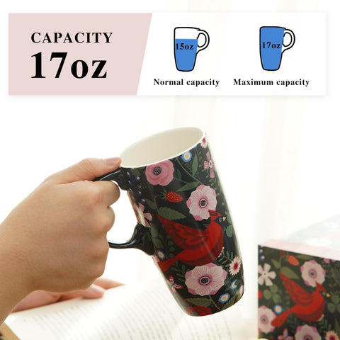 Topadorn Cardinal Bird mug on a tidy home office desk for style