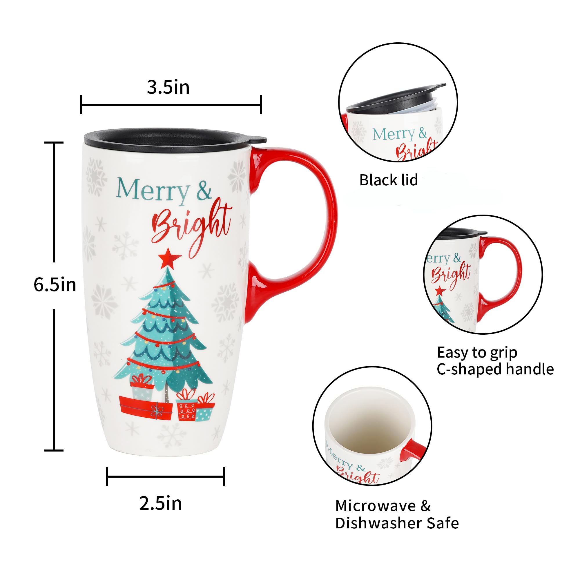 Topadorn 17 oz capacity supports coffee, tea, or cocoa.