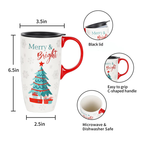 Topadorn 17 oz capacity supports coffee, tea, or cocoa.