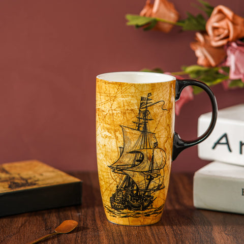 Topadorn ceramic mug with lid preserving warmth and preventing spills