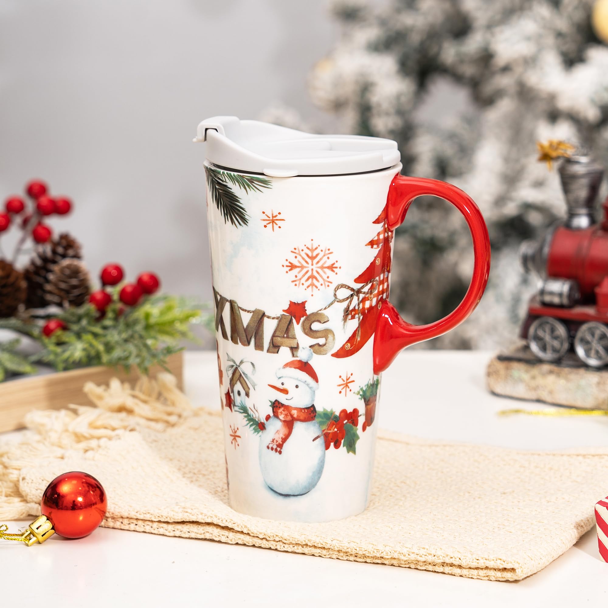 Topadorn Christmas design mug adds holiday vibes to beverages.