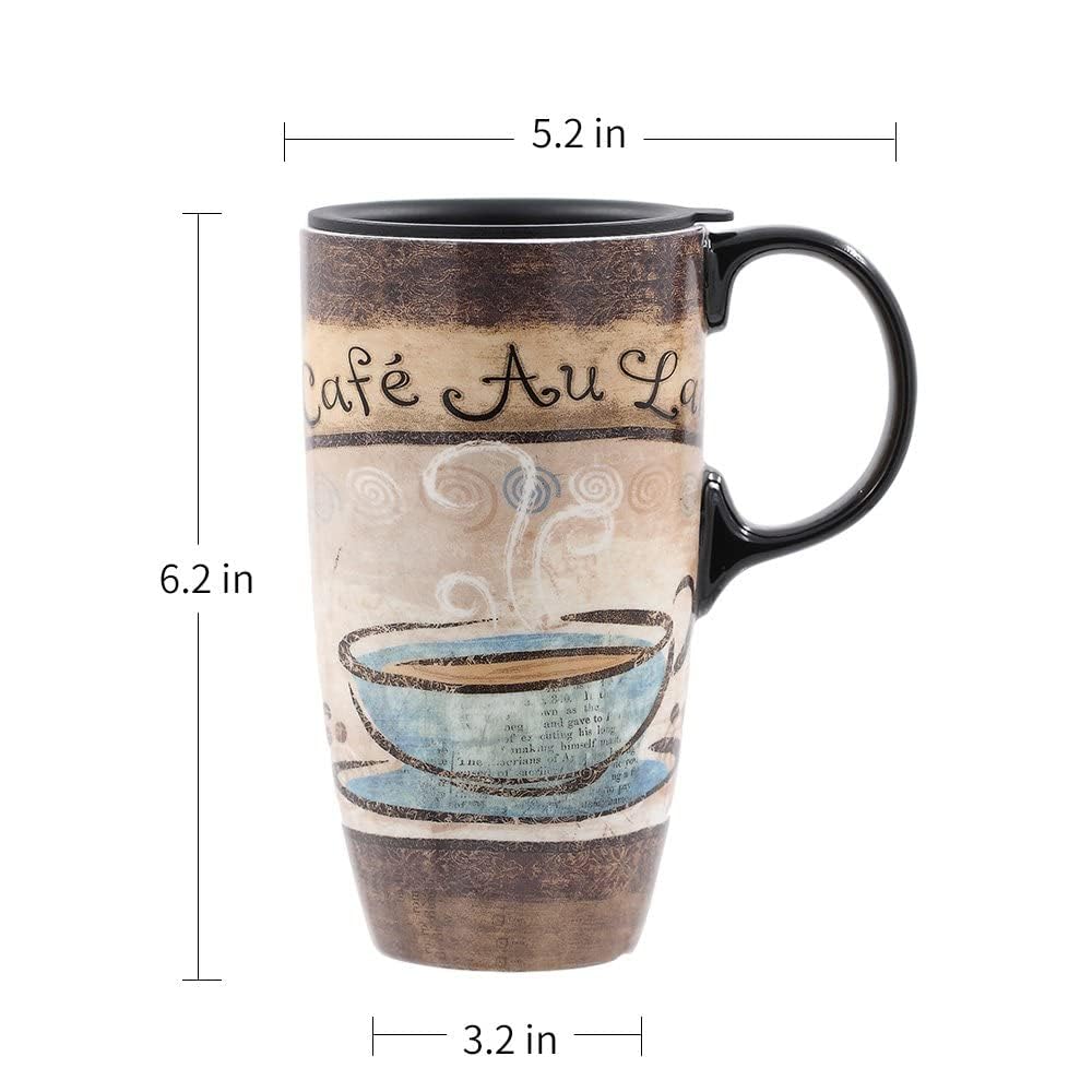 Topadorn tall ceramic mug with easy-grip handle for comfortable daily use