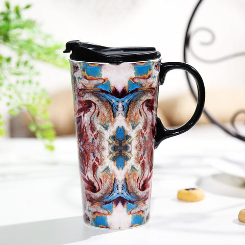 Topadorn travel mug designed for microwave reheats on the move