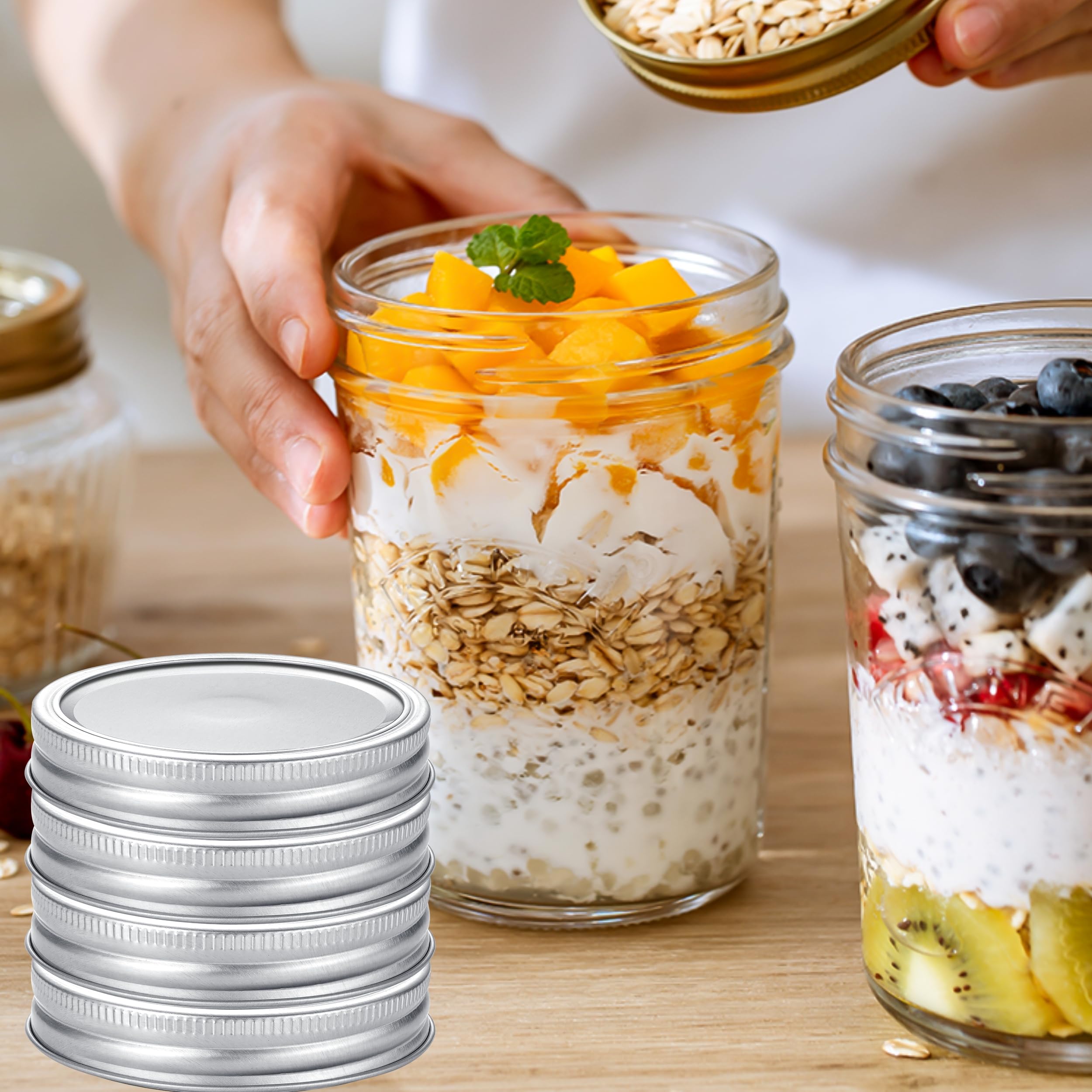 Topbooc 70mm regular-mouth lids fit Ball and Kerr jars securely