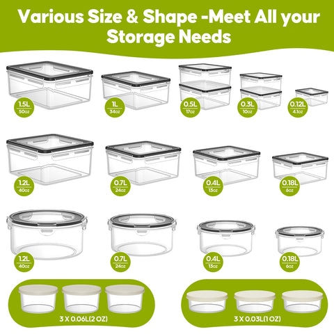 TOPCHASE rectangle containers with locking lids for secure sealing.