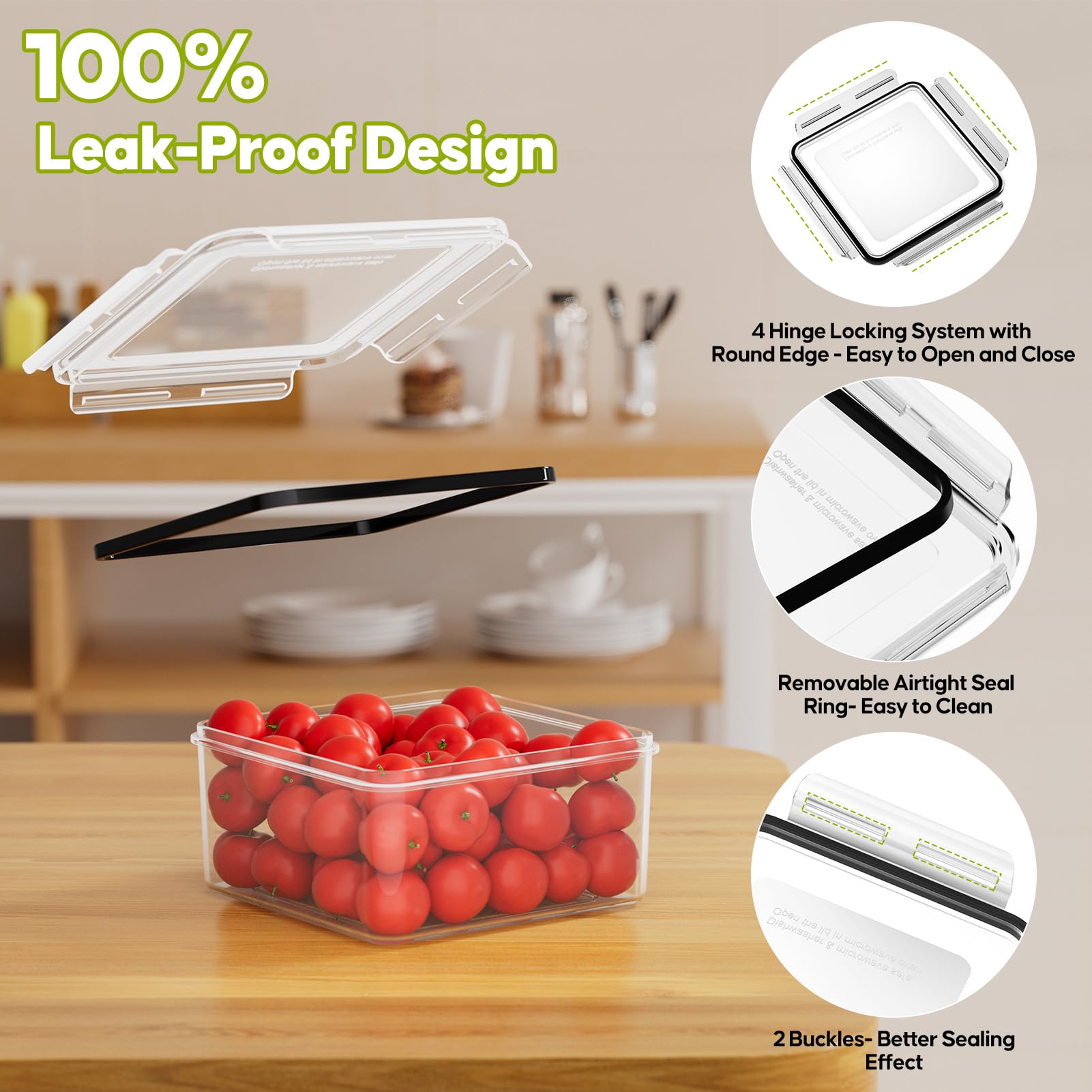 TOPCHASE 51oz container shown in meal-prep layout.