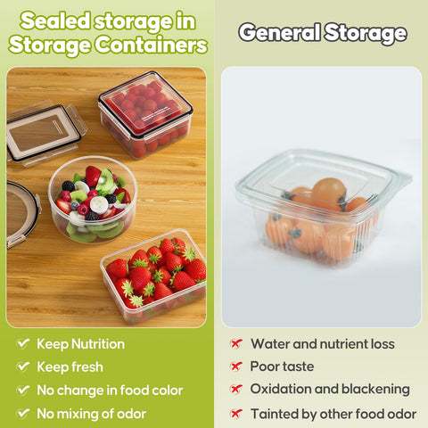 TOPCHASE stackable design saves fridge space while keeping items organized.