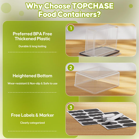 TOPCHASE transparent round containers highlight contents visibility for quick meals.