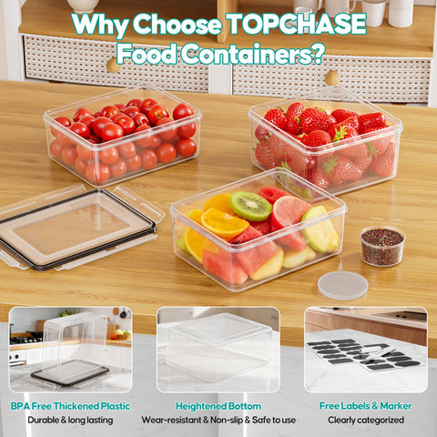 TOPCHASE BPA-free polypropylene containers for safe daily use