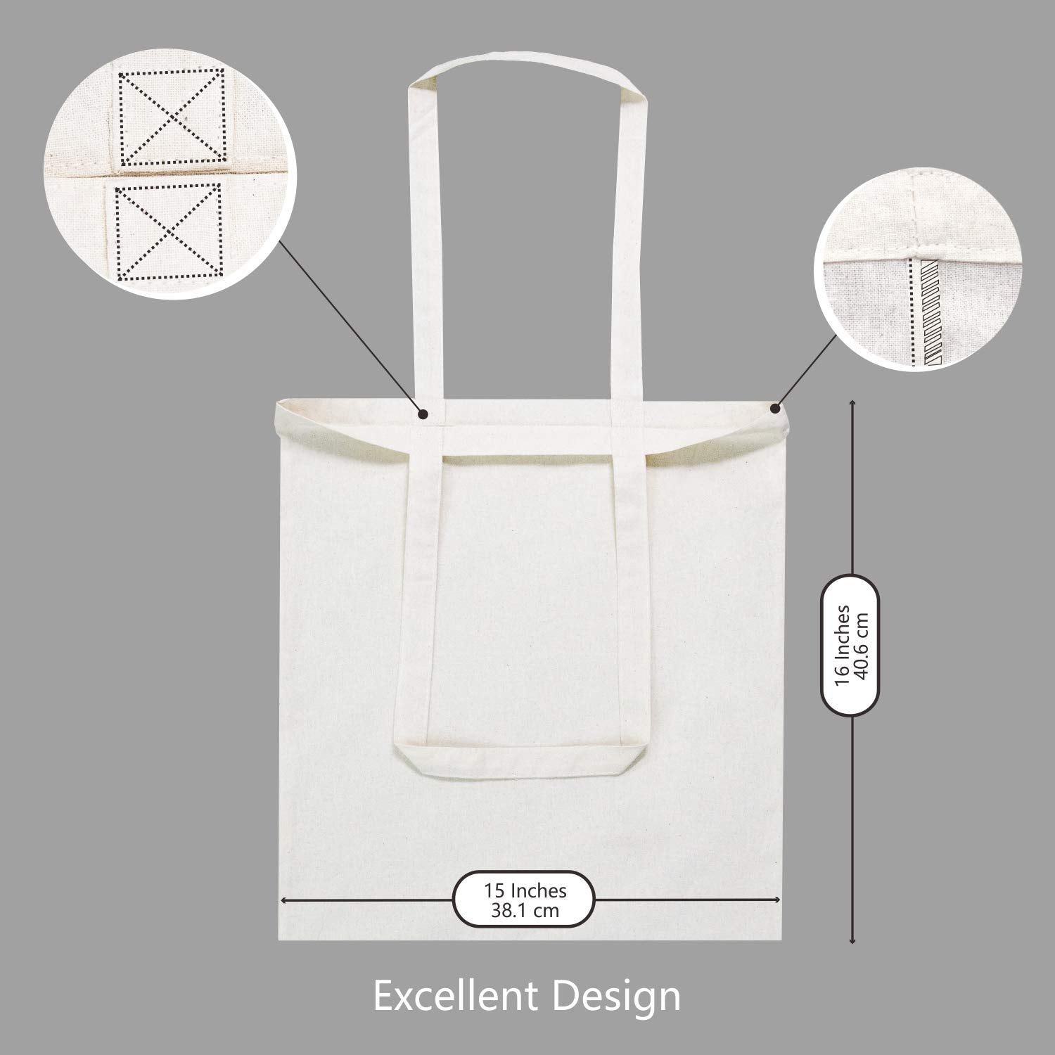 TopDesign cotton tote empty ready-for-use image illustrates versatile base for DIY decorating.